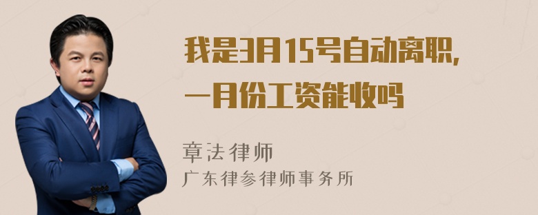 我是3月15号自动离职，一月份工资能收吗