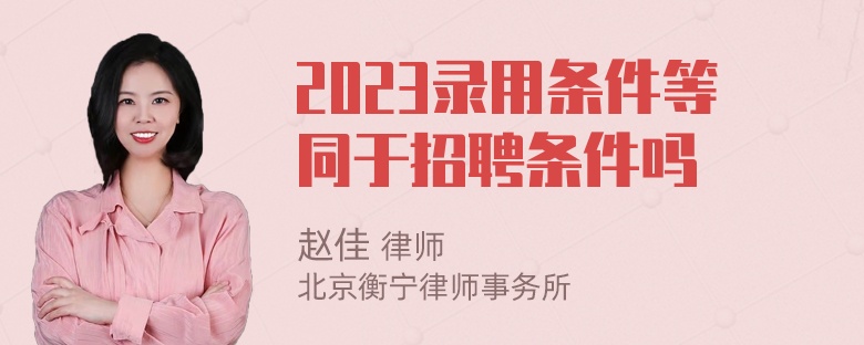 2023录用条件等同于招聘条件吗