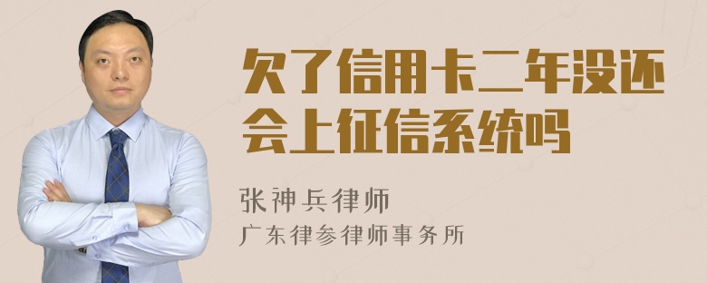 欠了信用卡二年没还会上征信系统吗