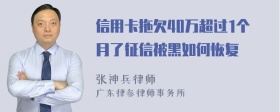 信用卡拖欠40万超过1个月了征信被黑如何恢复