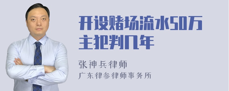 开设赌场流水50万主犯判几年