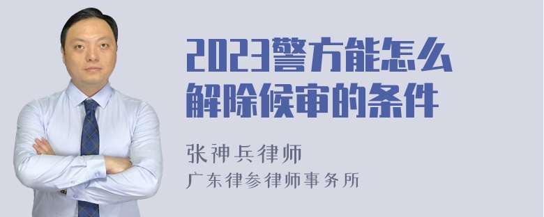 2023警方能怎么解除候审的条件