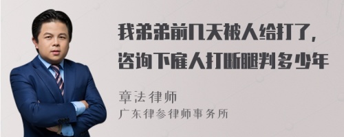 我弟弟前几天被人给打了，咨询下雇人打断腿判多少年