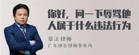 你好，问一下辱骂他人属于什么违法行为