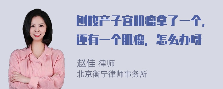 刨腹产子宫肌瘤拿了一个，还有一个肌瘤，怎么办呀