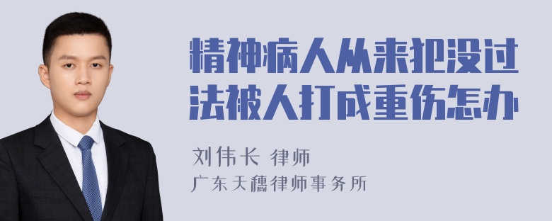 精神病人从来犯没过法被人打成重伤怎办