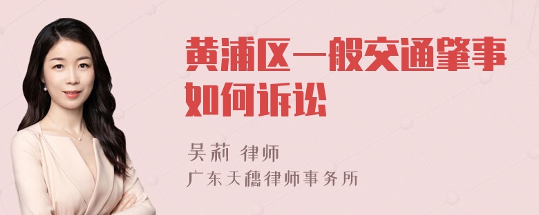 黄浦区一般交通肇事如何诉讼
