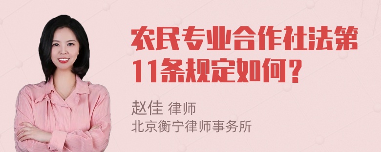 农民专业合作社法第11条规定如何？