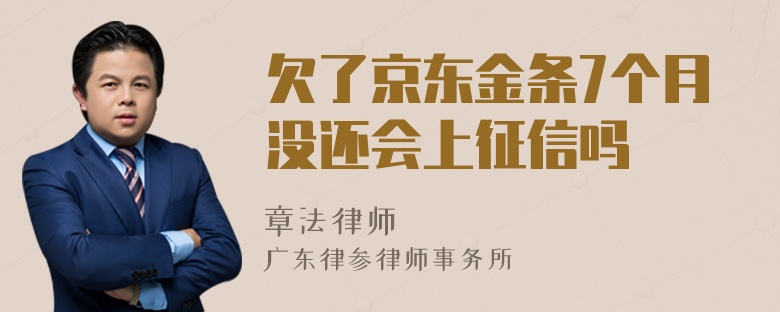 欠了京东金条7个月没还会上征信吗