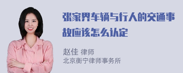 张家界车辆与行人的交通事故应该怎么认定