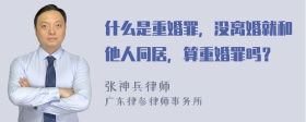 什么是重婚罪，没离婚就和他人同居，算重婚罪吗？