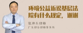 环境公益诉讼基层法院有什么规定，谢谢