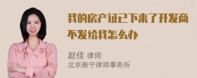 我的房产证已下来了开发商不发给我怎么办