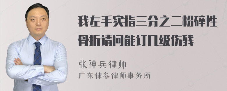 我左手实指三分之二粉碎性骨折请问能订几级伤残