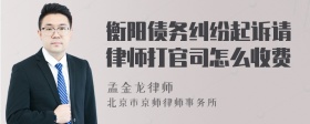 衡阳债务纠纷起诉请律师打官司怎么收费