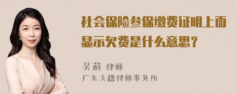 社会保险参保缴费证明上面显示欠费是什么意思？