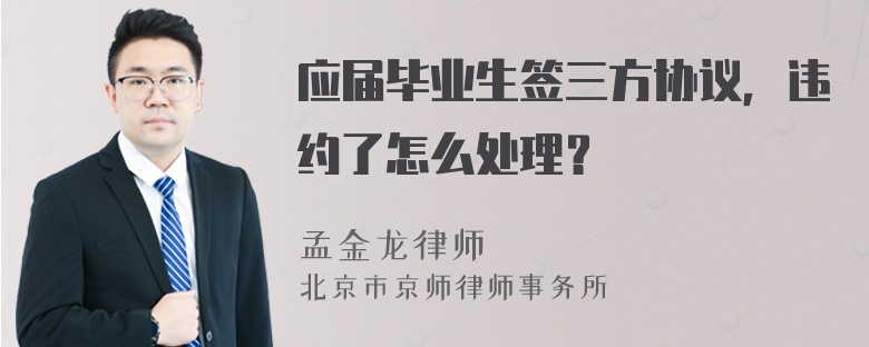 应届毕业生签三方协议，违约了怎么处理？