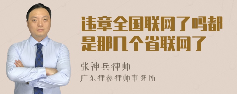 违章全国联网了吗都是那几个省联网了