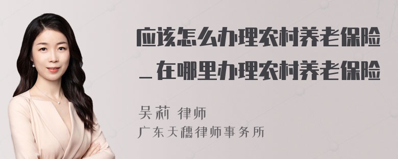 应该怎么办理农村养老保险＿在哪里办理农村养老保险