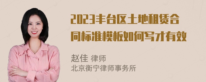 2023丰台区土地租赁合同标准模板如何写才有效