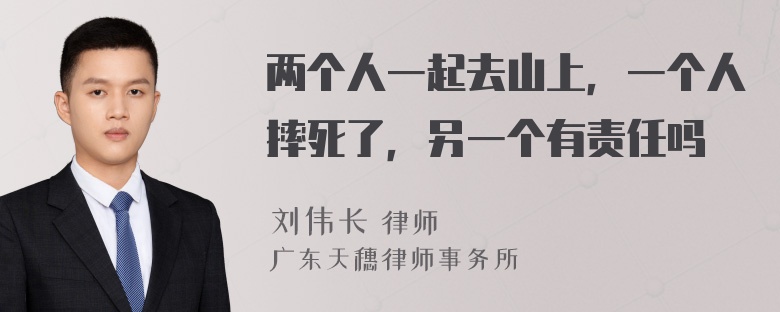 两个人一起去山上，一个人摔死了，另一个有责任吗