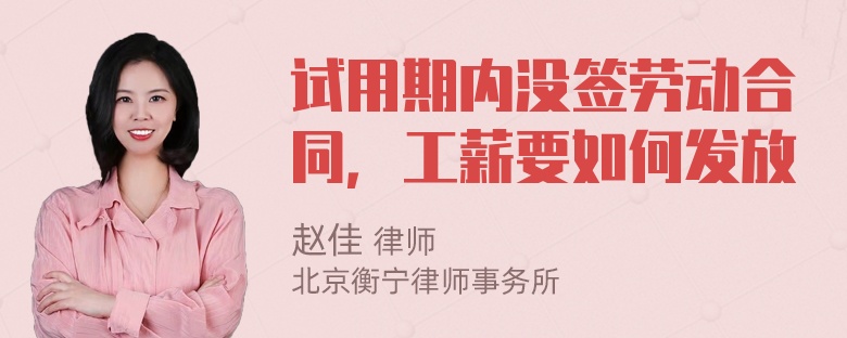 试用期内没签劳动合同，工薪要如何发放