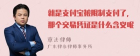 就是支付宝被限制支付了，那个交易凭证是什么含义呢