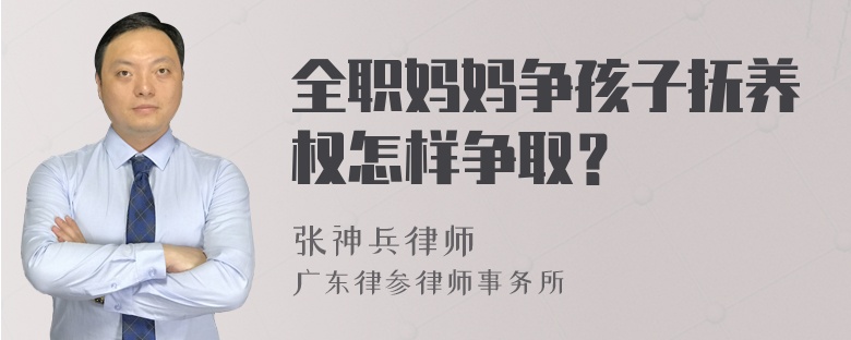 全职妈妈争孩子抚养权怎样争取？