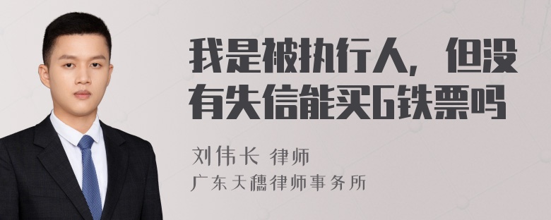 我是被执行人，但没有失信能买G铁票吗