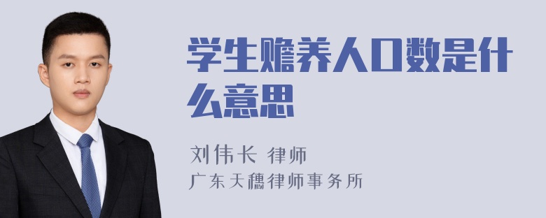 学生赡养人口数是什么意思