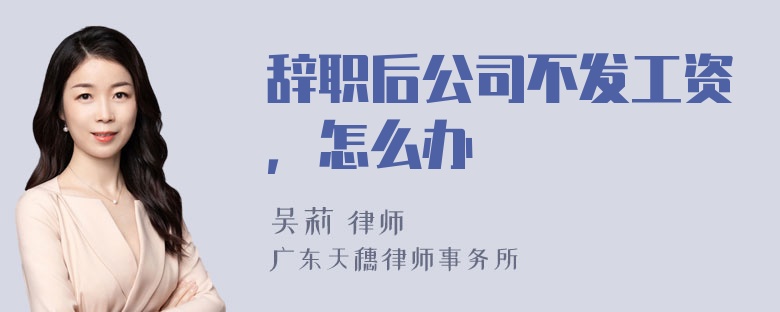 辞职后公司不发工资，怎么办