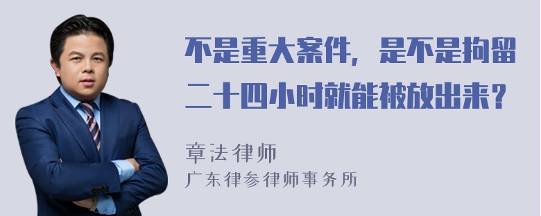 不是重大案件，是不是拘留二十四小时就能被放出来？