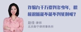 诈骗九千万要判多少年，积极退脏能不能不判死刑呢？