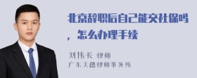 北京辞职后自己能交社保吗，怎么办理手续