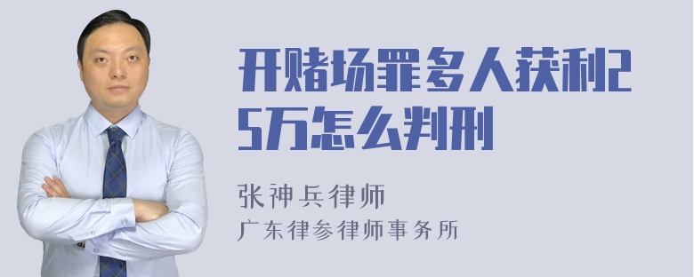 开赌场罪多人获利25万怎么判刑