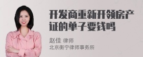 开发商重新开领房产证的单子要钱吗