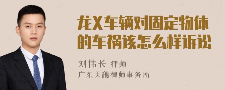 龙X车辆对固定物体的车祸该怎么样诉讼