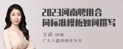 2023河南聘用合同标准模板如何撰写