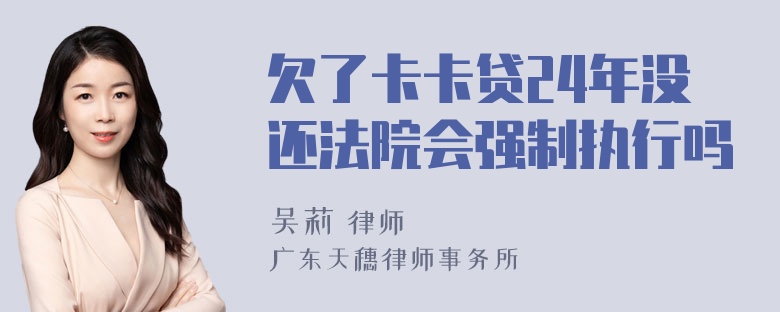 欠了卡卡贷24年没还法院会强制执行吗