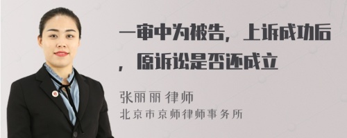 一审中为被告，上诉成功后，原诉讼是否还成立