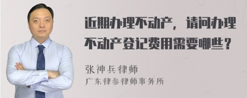 近期办理不动产，请问办理不动产登记费用需要哪些？