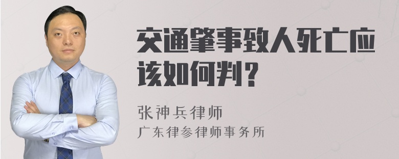 交通肇事致人死亡应该如何判？