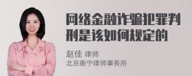 网络金融诈骗犯罪判刑是该如何规定的