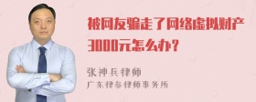 被网友骗走了网络虚拟财产3000元怎么办？