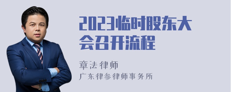 2023临时股东大会召开流程