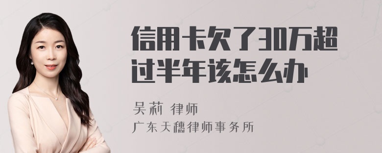 信用卡欠了30万超过半年该怎么办