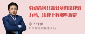 劳动合同只盖公章有法律效力吗，法律上有哪些规定