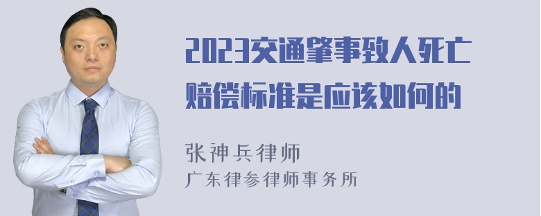 2023交通肇事致人死亡赔偿标准是应该如何的