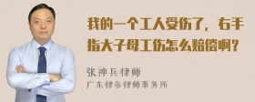 我的一个工人受伤了，右手指大子母工伤怎么赔偿啊？