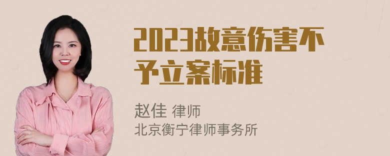 2023故意伤害不予立案标准